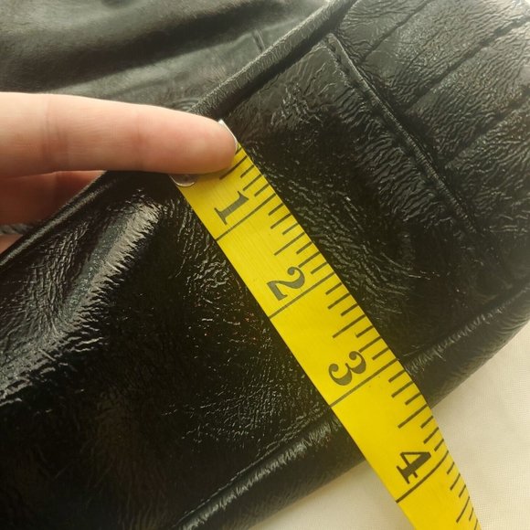 Elliott Lucca Womens Black Leather Double Handles Classic Shoulder Handbag - Picture 12 of 15